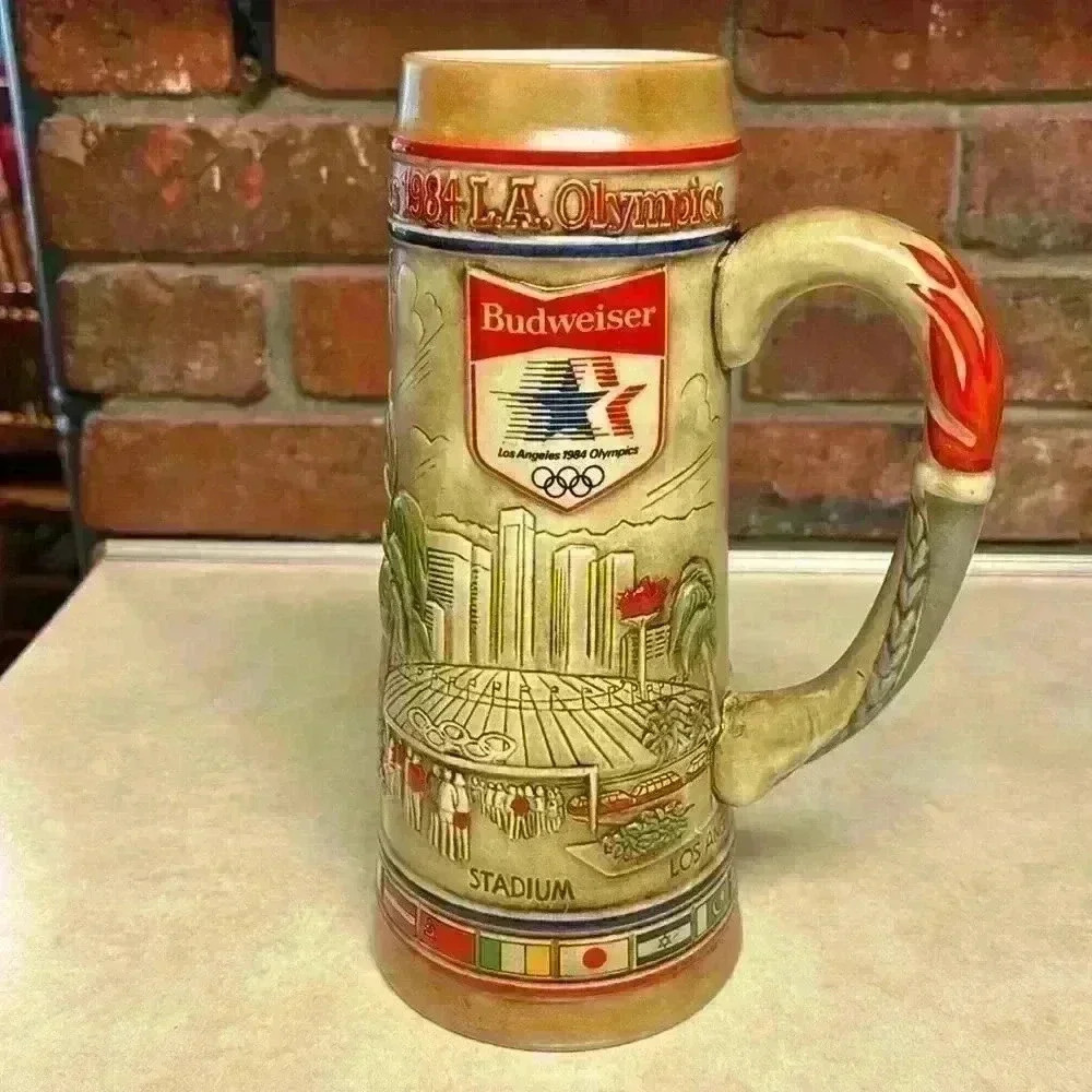 Budweiser Los Angeles Olympic Games Stein 1980/1984 Ceramarte Made In Brazil